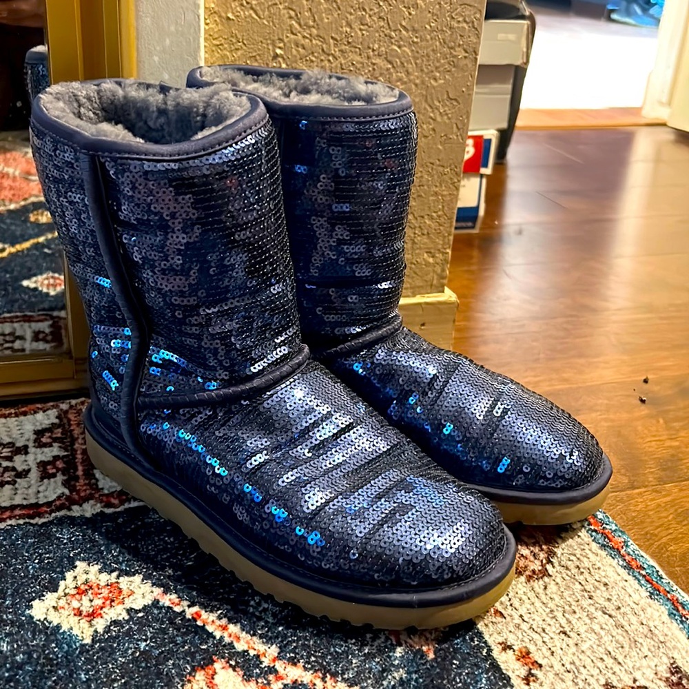 Purple sequin uggs
